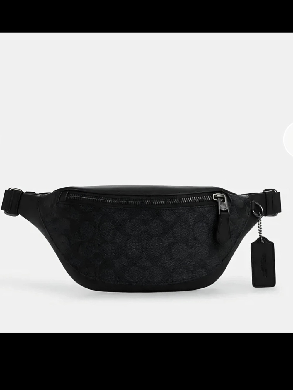 Coach CW369 Warren Mini Belt Bag Fanny Pack In Signature Canvas Charcoal Black